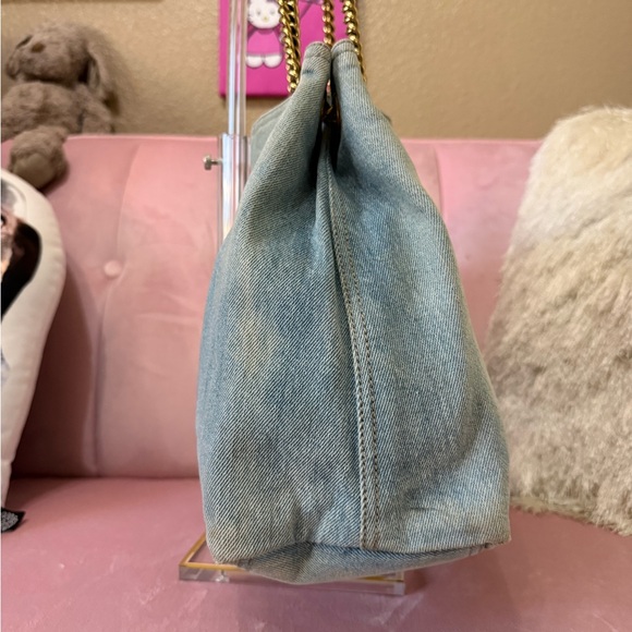 GUCCI SOHO DENIM Shoulder Bag Tote Brown Leather Tassel & Gold Hardware - Picture 8 of 16